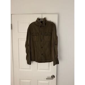 GUESS Olive Green Military Cargo Utility Jacket